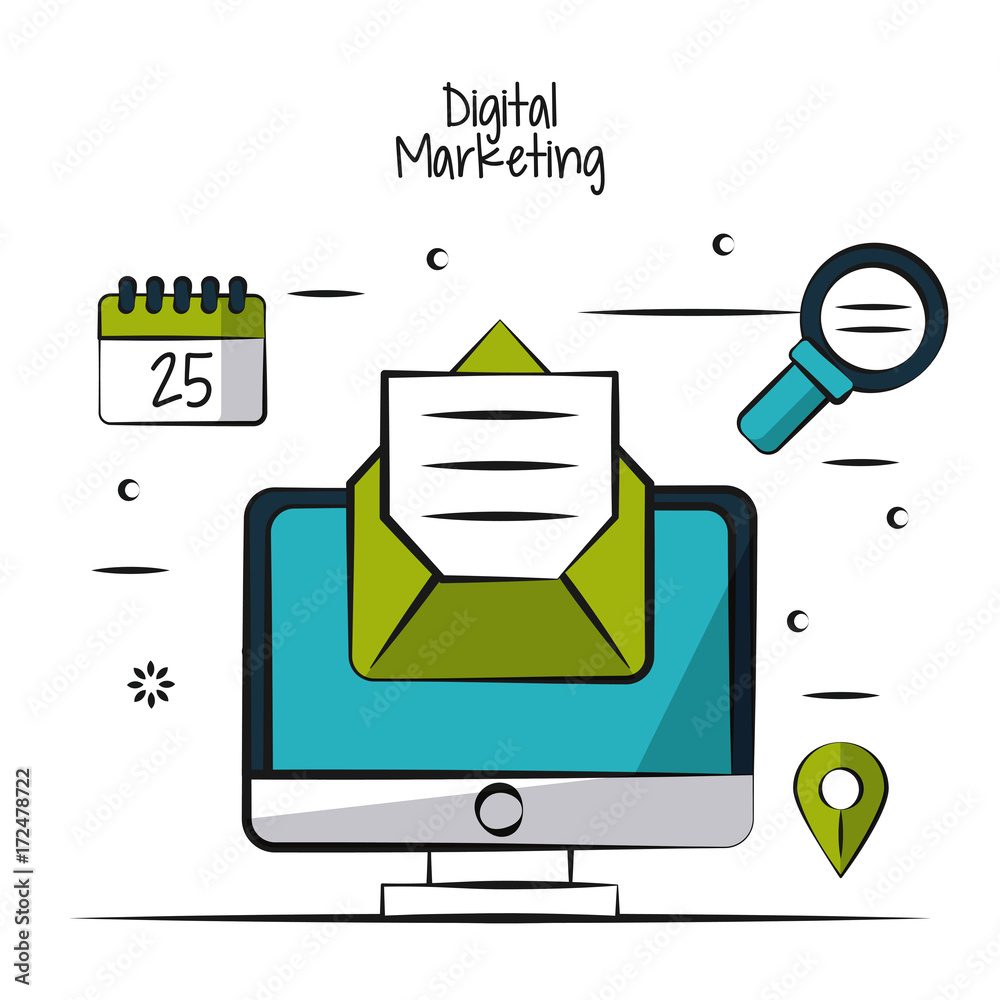 Digital marketing and business icon vector illustration graphic design Digital marketing and business icon vector illustration graphic design
