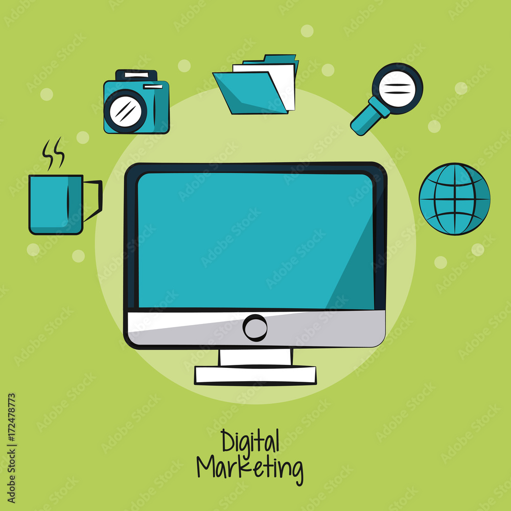 Digital marketing and business icon vector illustration graphic design Digital marketing and business icon vector illustration graphic design