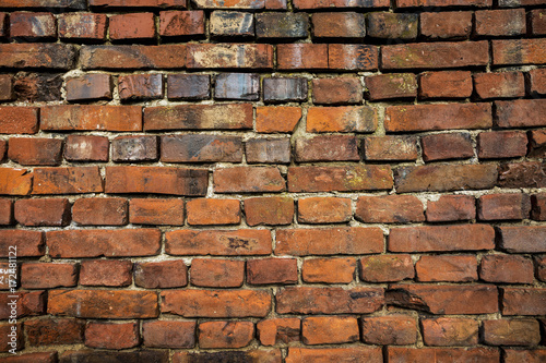 Brick wall. Color red-brown. Background.
