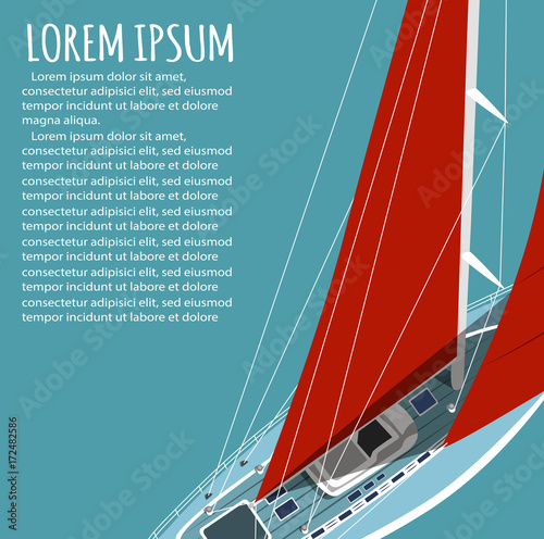 Yacht club flyer design with sail boat