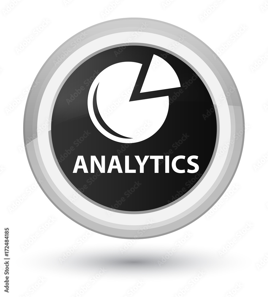 Analytics (graph icon) prime black round button Analytics (graph icon) prime black round button