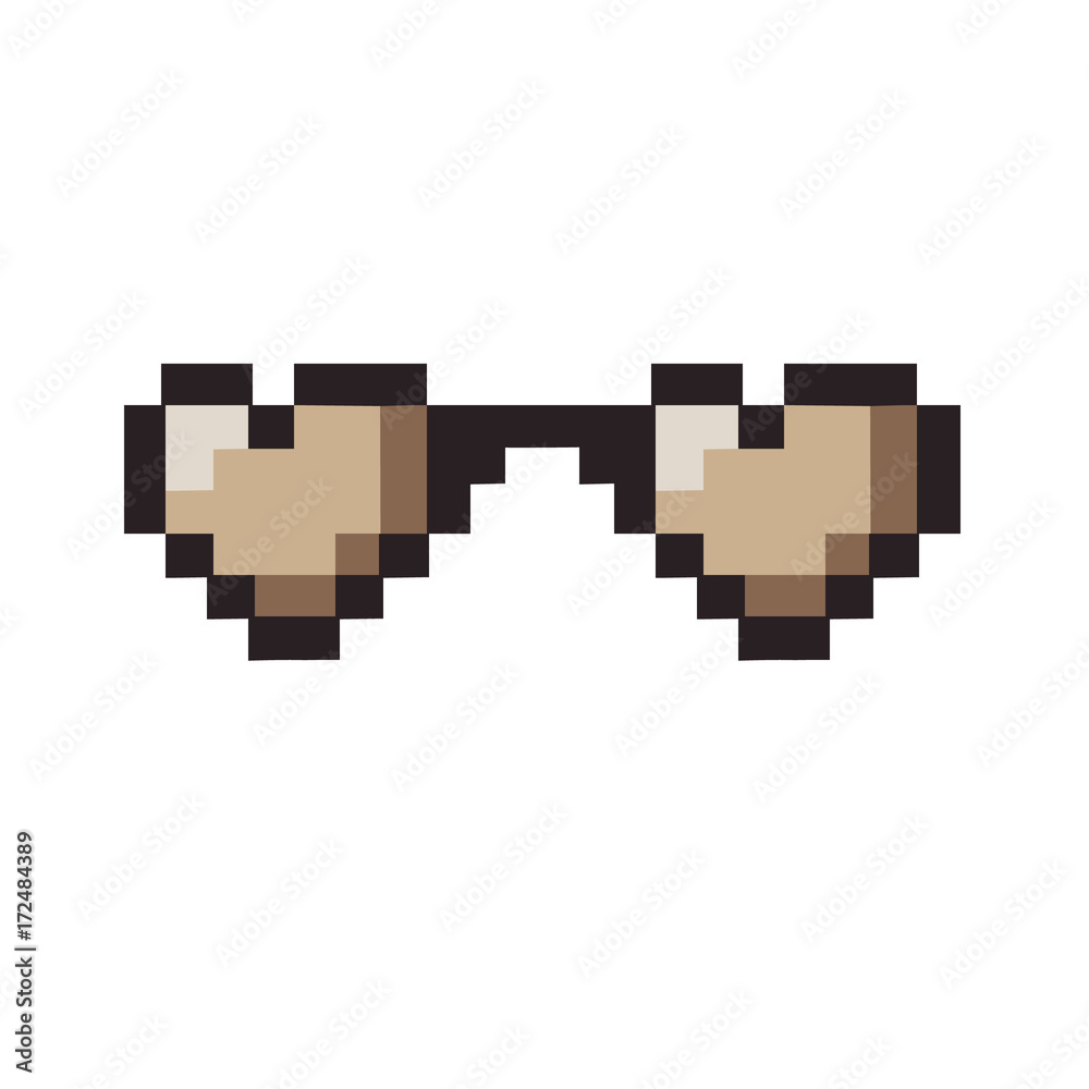 Glasses pixel vector icon. Pixel Glasses. Pixel heart Glasses. Love and valentine Glasses pixel vector icon. Pixel Glasses. Pixel heart Glasses. Love and valentine