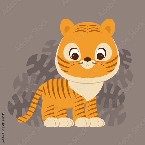 Fototapeta Naklejka Na Ścianę i Meble -  Tiger cub vector illustration