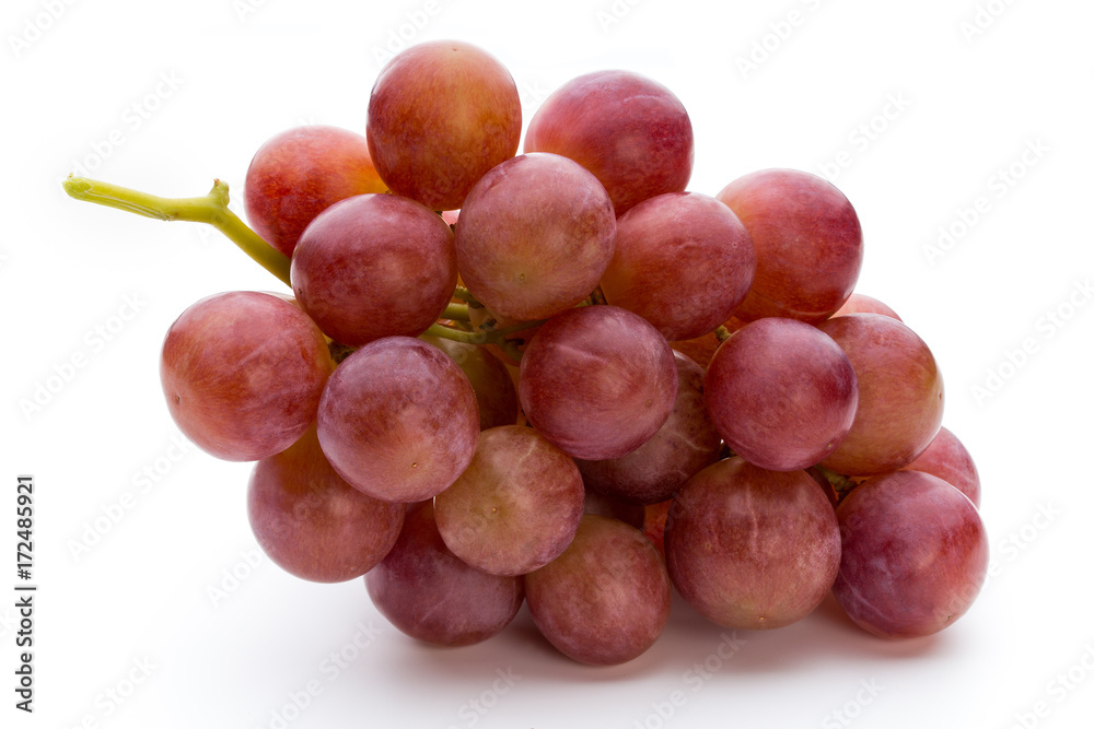 Ripe red grape isolated on white. Ripe red grape isolated on white.