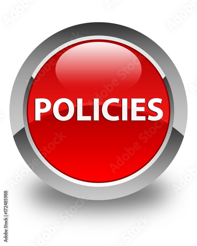 Policies glossy red round button © FR Design