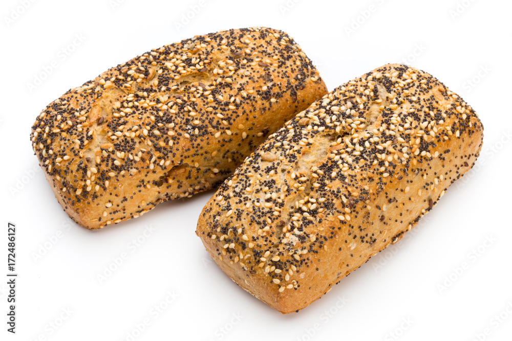 Freshly baked bread isolated on white background. Freshly baked bread isolated on white background.