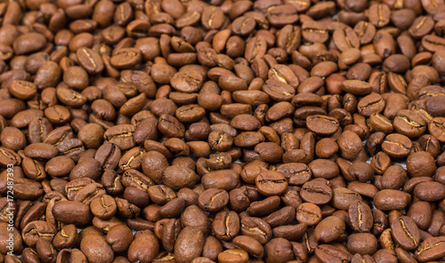 Coffee texture. coffee beans as background wallpaper. arabica cofee bean