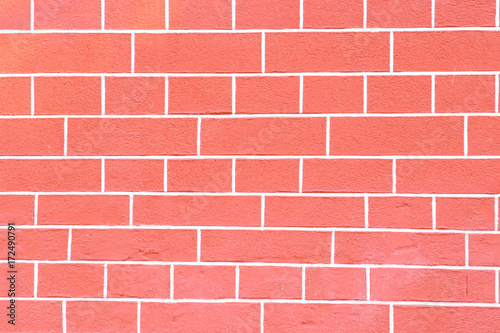 Background Brick solid wall. The structure of bricks. Pink textured fence. © maestrovideo