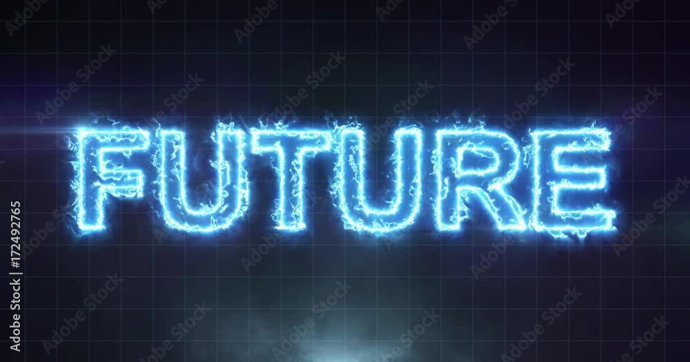 Electric lightning Future word on black background in 4k Electric lightning Future word on black background in 4k