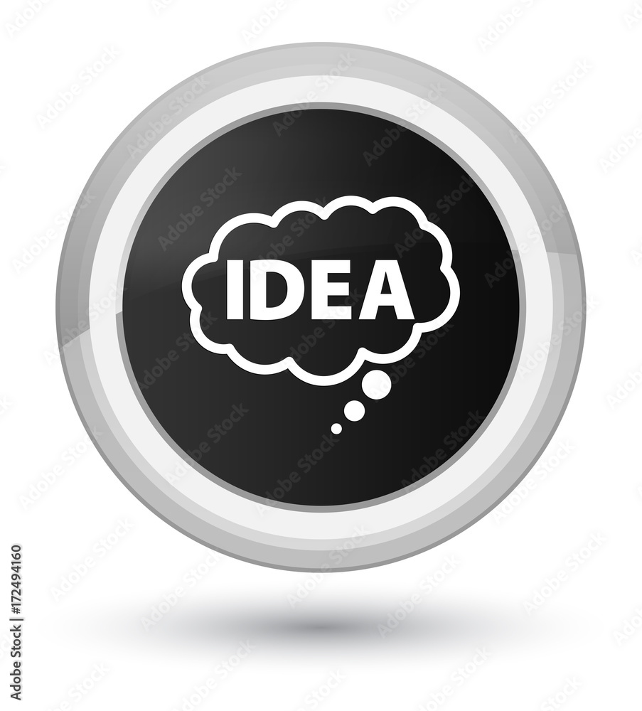 Idea bubble icon prime black round button Idea bubble icon prime black round button