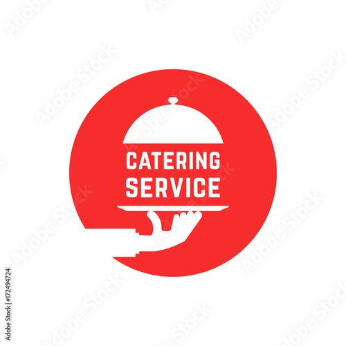 red round catering service logo