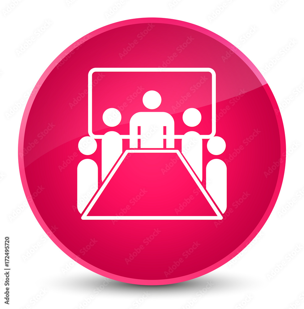 Meeting room icon elegant pink round button Meeting room icon elegant pink round button