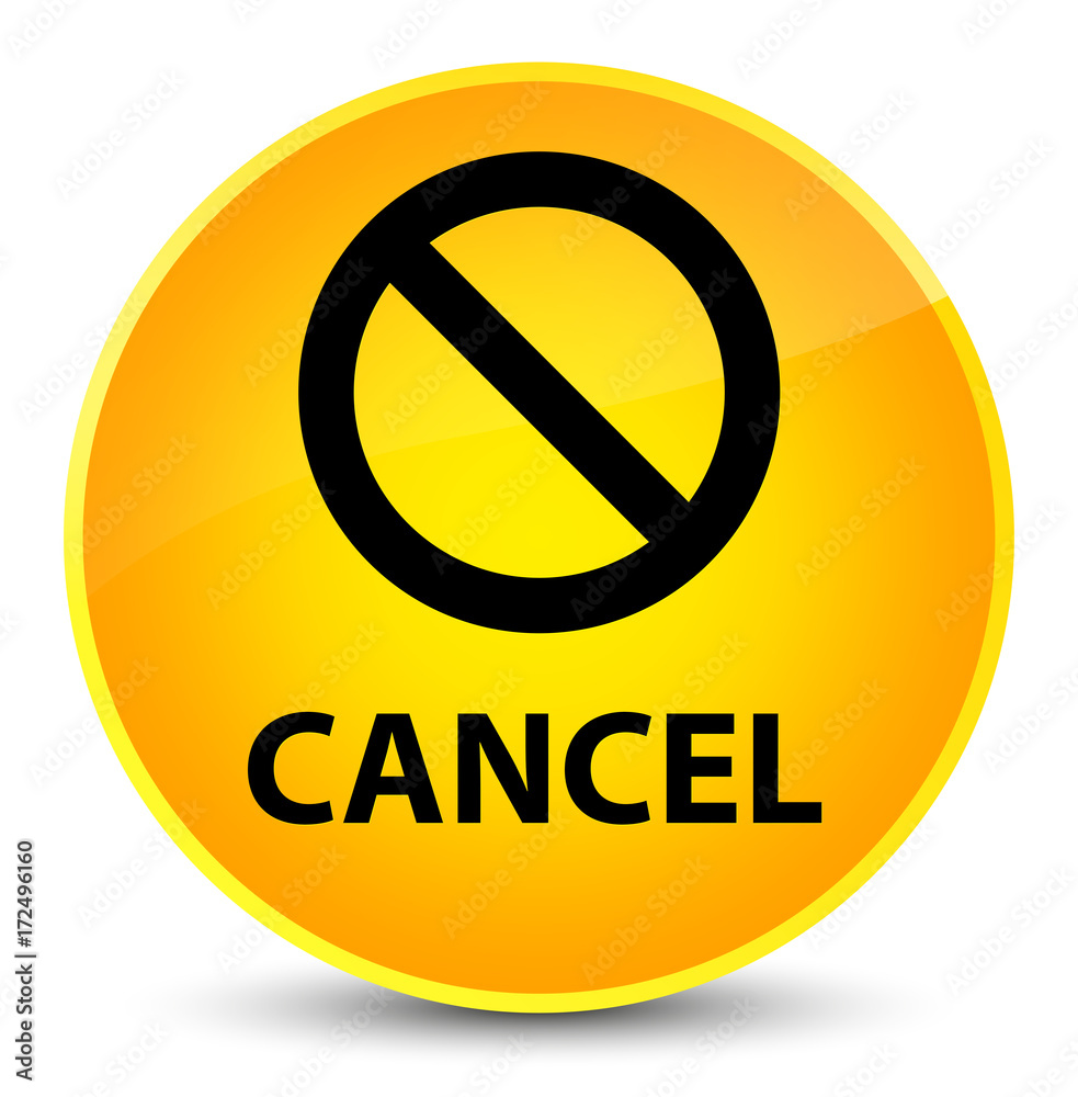 Cancel (prohibition sign icon) elegant yellow round button Cancel (prohibition sign icon) elegant yellow round button