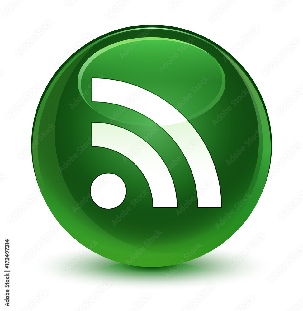 RSS icon glassy soft green round button RSS icon glassy soft green round button