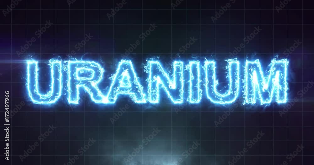 Uranium - electric lightning word on black background in 4k Uranium - electric lightning word on black background in 4k