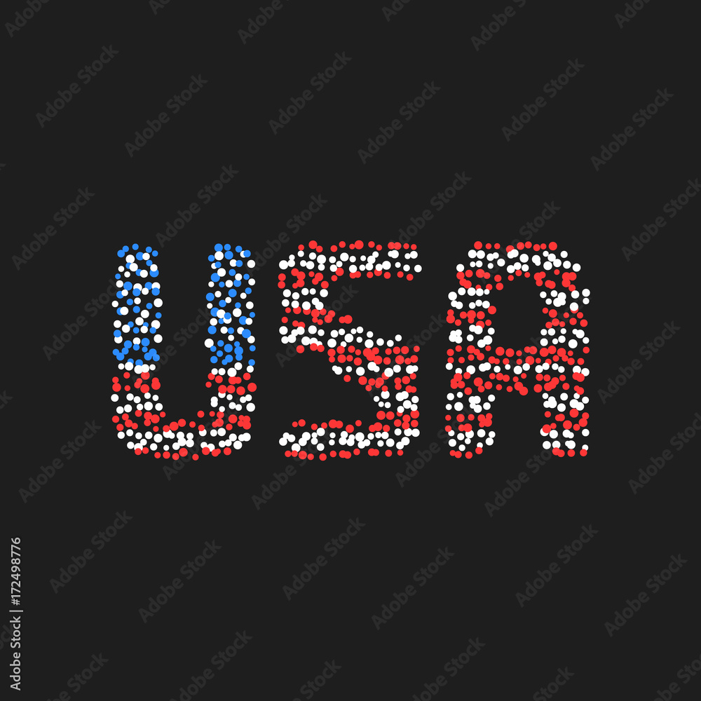 abstract usa text from colored dots