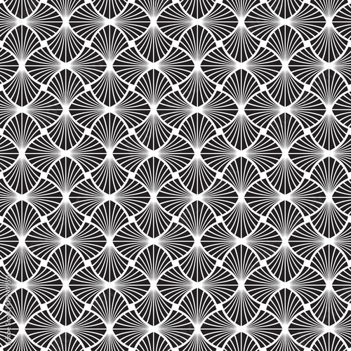Abstract Seamless Black and White Art Deco Vector Pattern