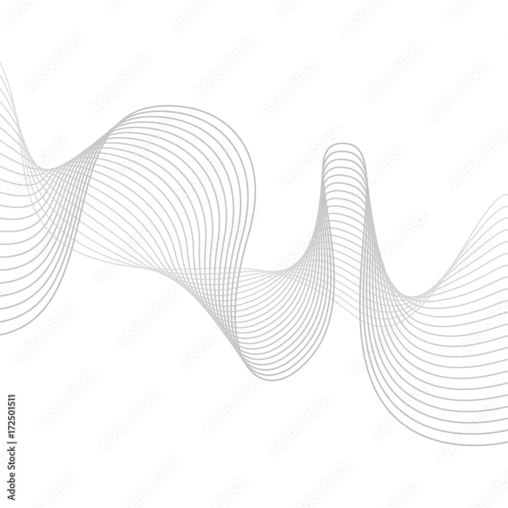 Smooth grey waves. Abstract vector lines. Blend Stock-Vektorgrafik | Adobe  Stock