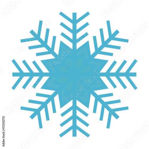 Blue snowflake icon isolated on white background. Vector illustration. 