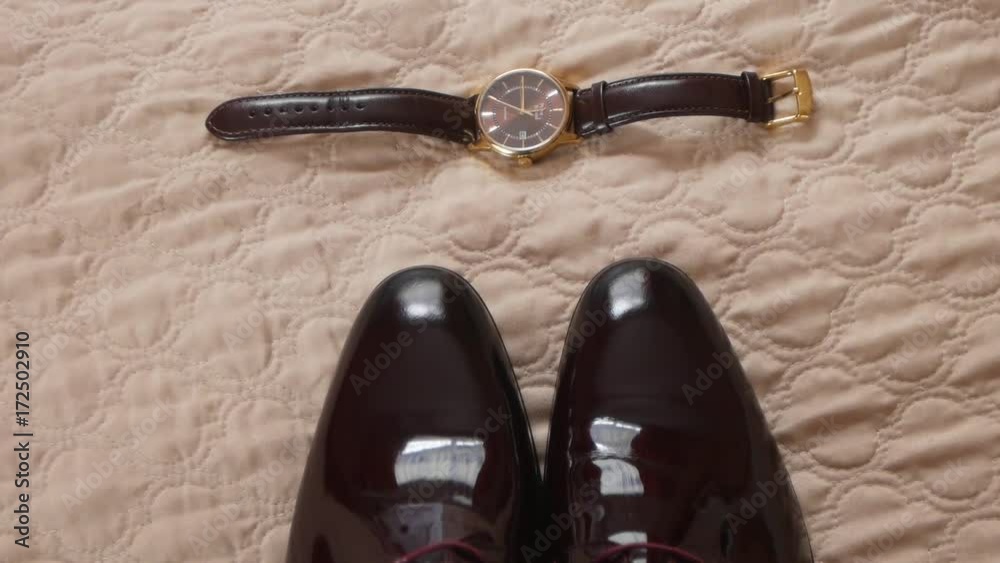 shot the groom's clothes shoes, tie, belt, watch shot the groom's clothes shoes, tie, belt, watch