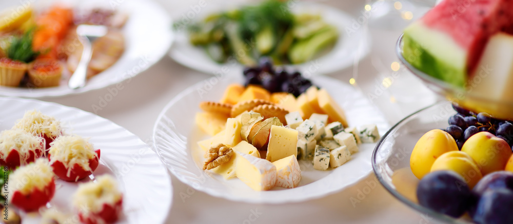 Appetizer/snack plate with assortment of cheese Appetizer/snack plate with assortment of cheese