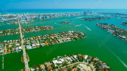Aerial view of Venetian Islands, Miami Beach, South Beach, Florida, USA. © miami2you