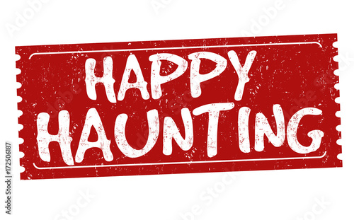 Happy haunting sign or stamp