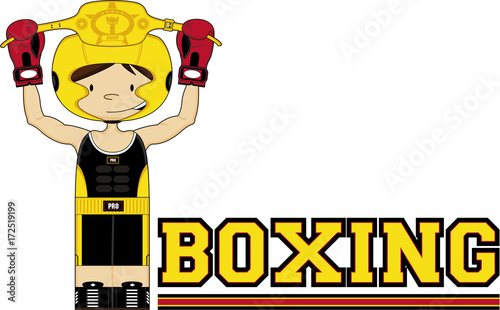 Cute Cartoon Prizefighter Boxer