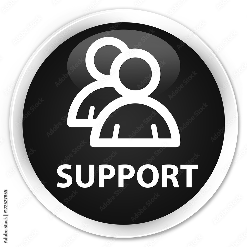 Support (group icon) premium black round button Support (group icon) premium black round button