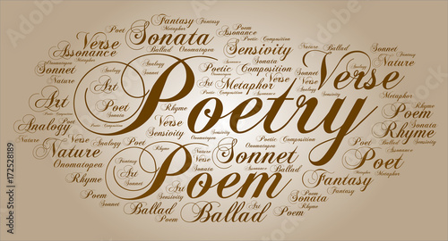 Words cloud, Poetry concept.