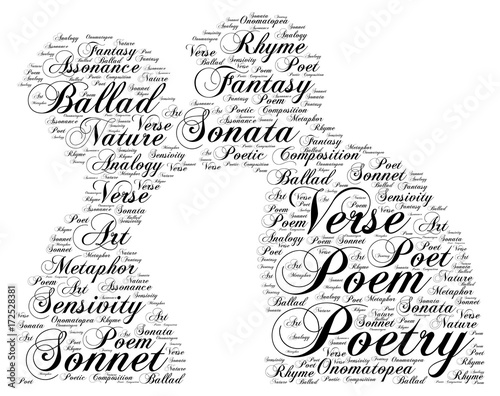 Words cloud, Poetry concept.