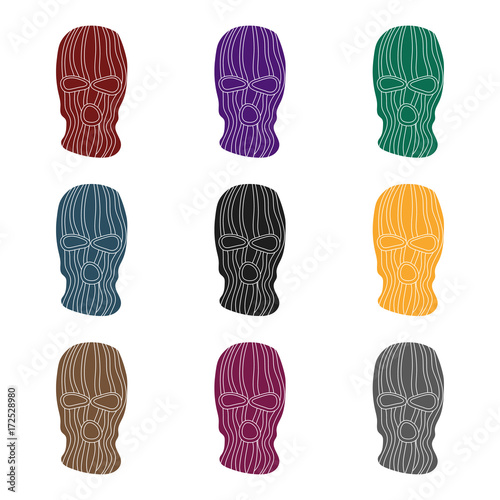 Mask to close the face of the offender from witnesses.Prison single icon in black style vector symbol stock illustration.