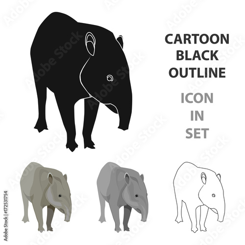 Mexican tapir icon in cartoon style isolated on white background. Mexico country symbol stock vector illustration.