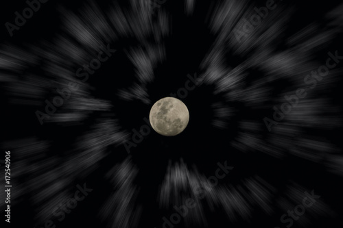 Night sky and the moon.
