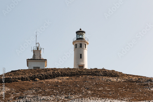 Anacapa lighthouse on Anacapa Island, California, part of the Channel Islands National Park and the last permanent lighthouse built on the West Coast.