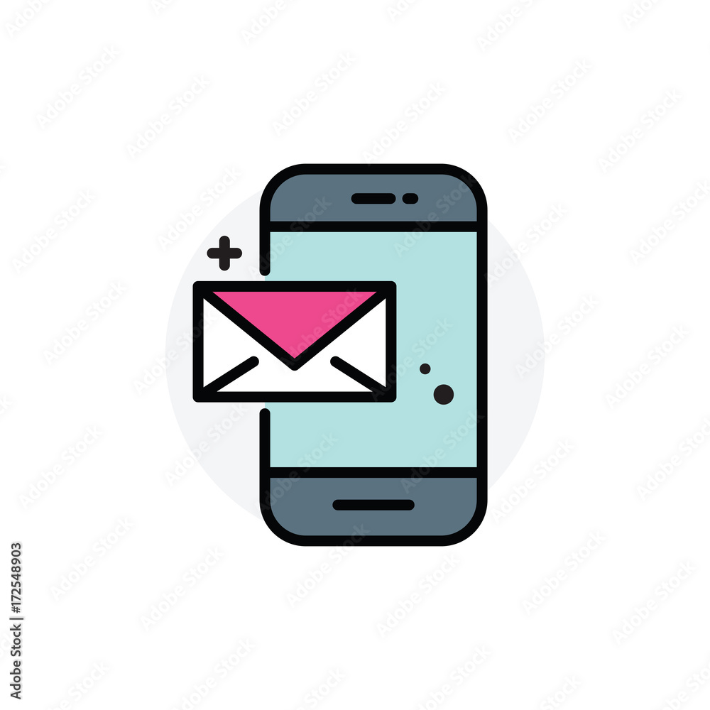 Smartphone Mail concept Isolated Line Vector Illustration editable Icon