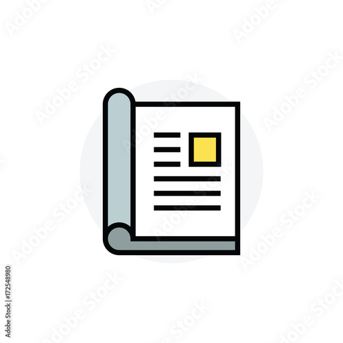 leaflet book concept Isolated Line Vector Illustration editable Icon