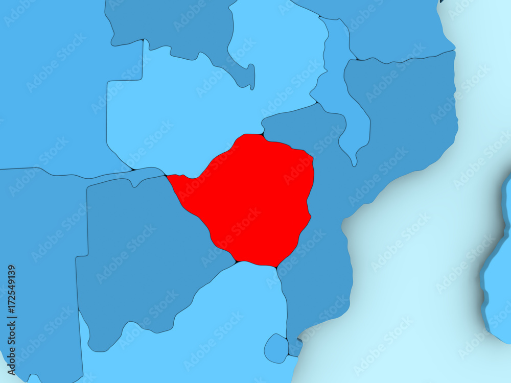 Fototapeta premium Map of Zimbabwe