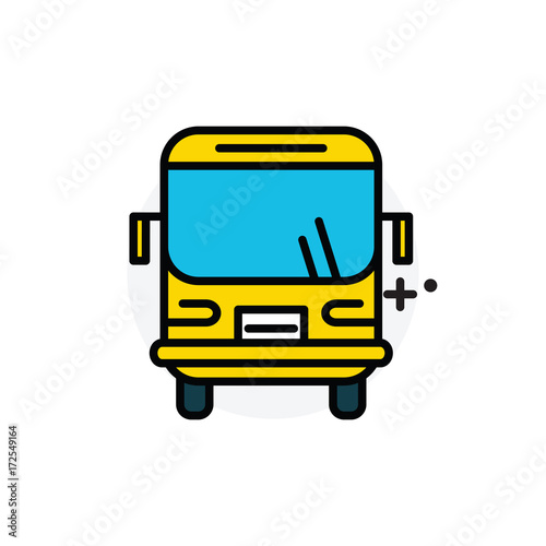 School bus concept Isolated Line Vector Illustration editable Icon