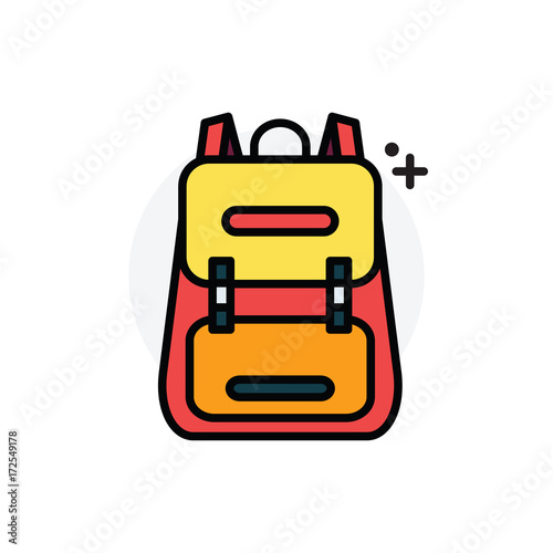 School bag concept Isolated Line Vector Illustration editable Icon