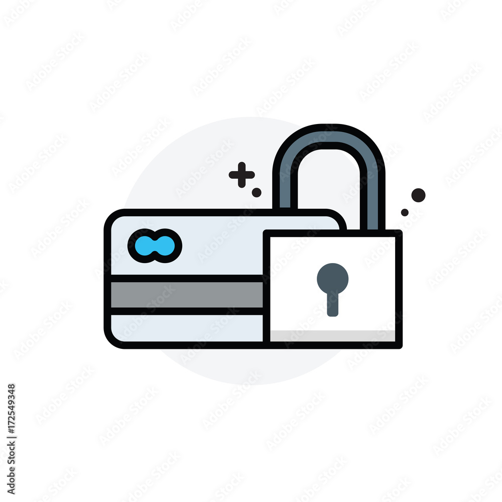 Credit card security concept Isolated Line Vector Illustration editable Icon Credit card security concept Isolated Line Vector Illustration editable Icon