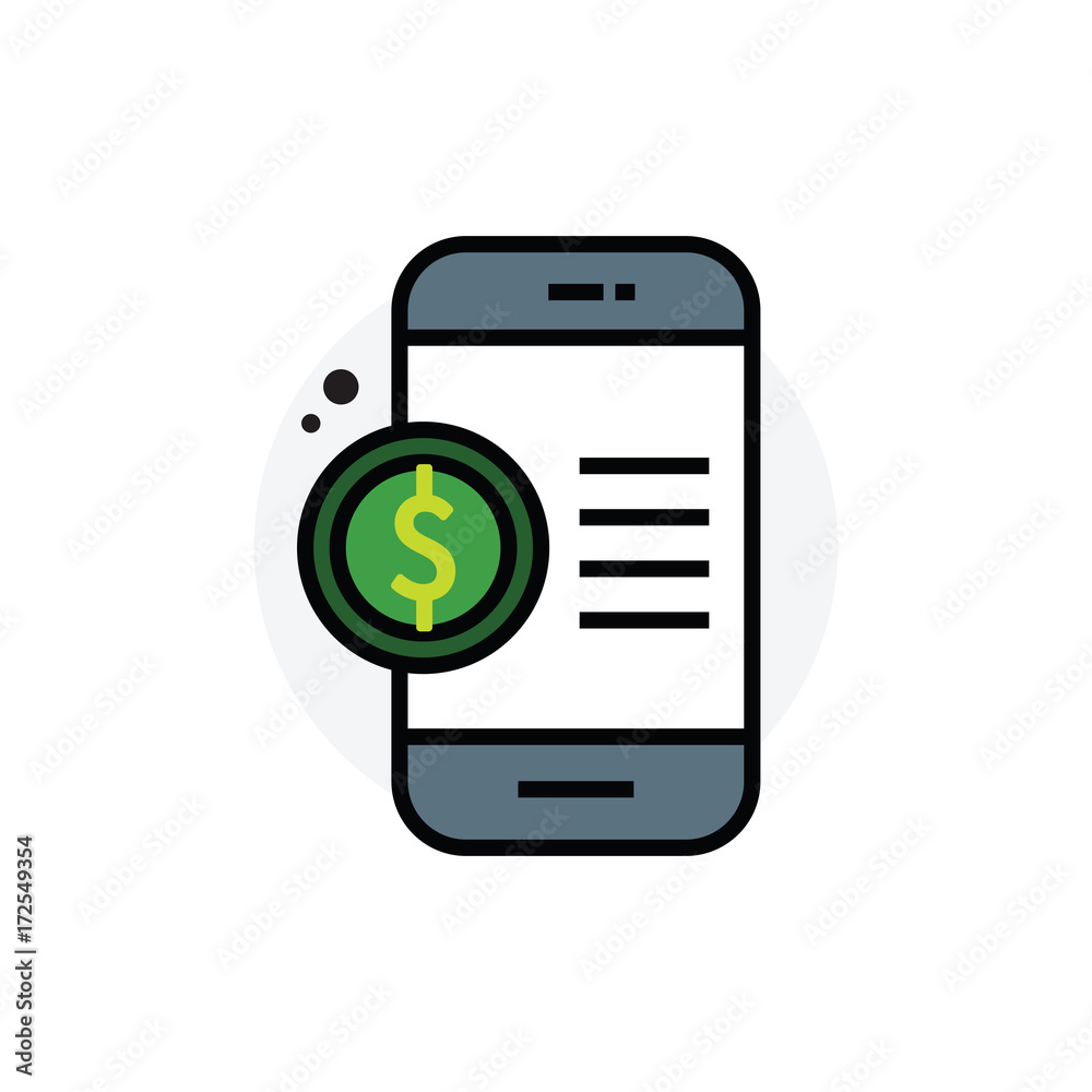 m-commerce concept Isolated Line Vector Illustration editable Icon