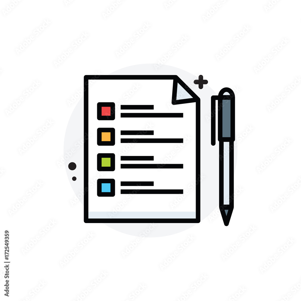 Business check report concept Isolated Line Vector Illustration editable Icon