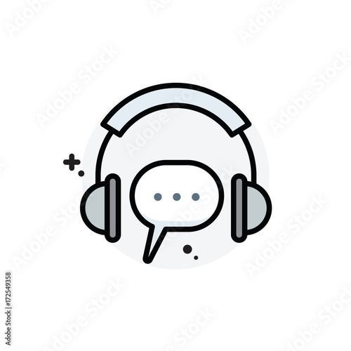 Contact us concept Isolated Line Vector Illustration editable Icon