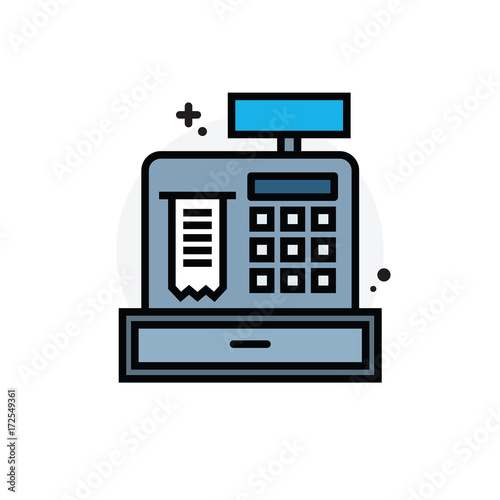 Cash Register concept Isolated Line Vector Illustration editable Icon