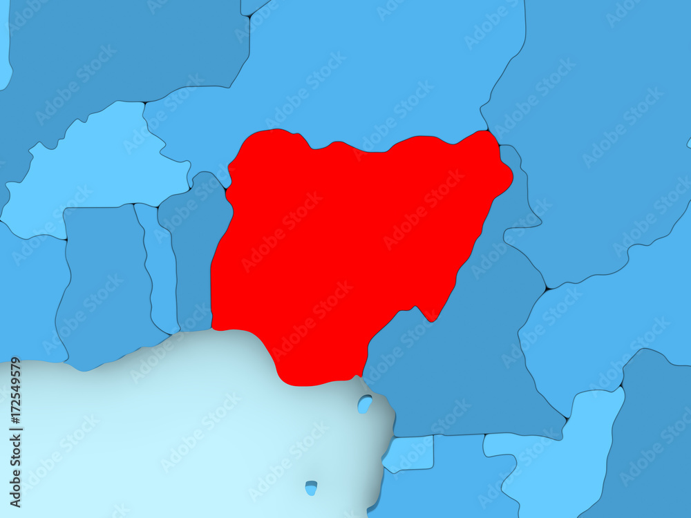 Fototapeta premium Map of Nigeria