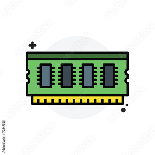 Computer component Ram concept Isolated Line Vector Illustration editable Icon