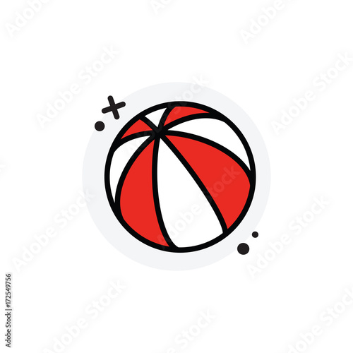 Beach volleyball concept Isolated Line Vector Illustration editable Icon