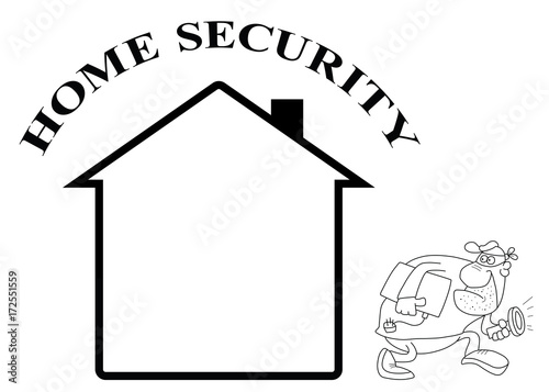Representation of home security isolated on white background