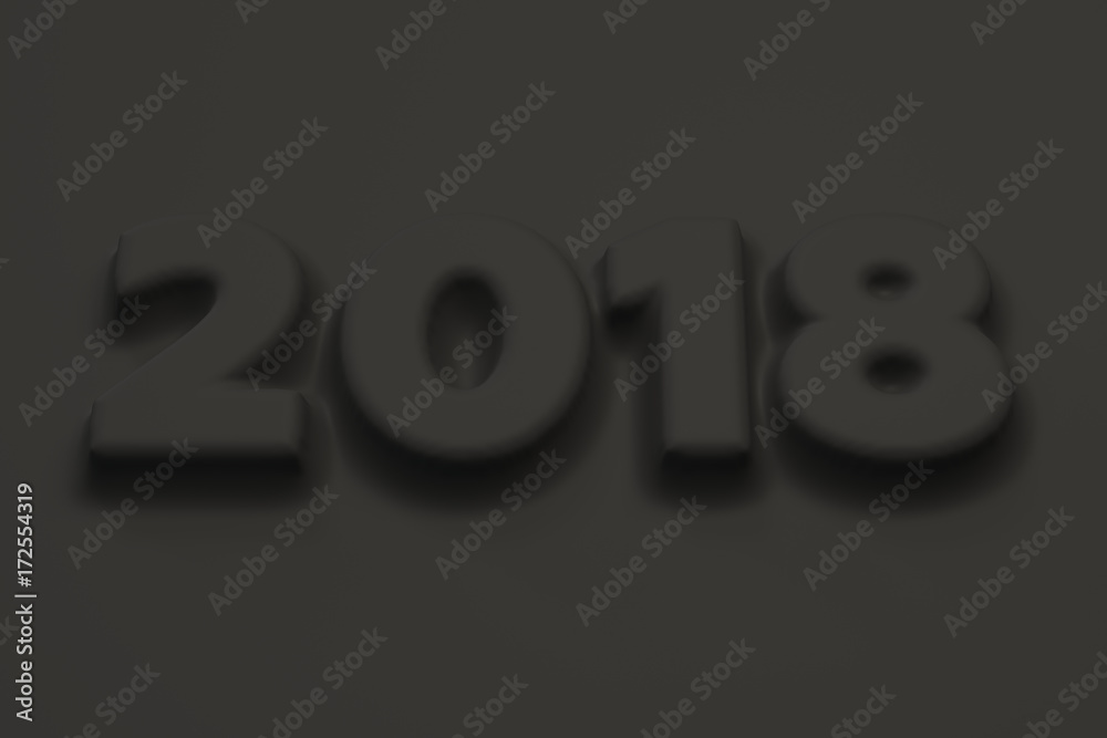 Black 2018 number bas-relief